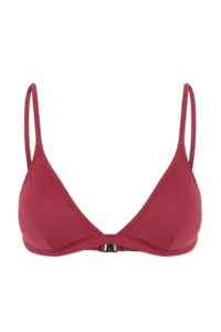 TRENDYOLMİLLA Burgundy Triangle Covered Basic Bikini Top - Image 4