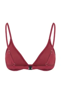 TRENDYOLMİLLA Burgundy Triangle Covered Basic Bikini Top - Image 5