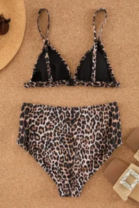 TRENDYOLMİLLA Leopard Patterned Triangle Covered Bikini Top - Image 8