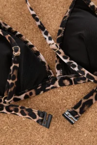 TRENDYOLMİLLA Leopard Patterned Triangle Covered Bikini Top - Image 9
