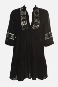 TRENDYOLMİLLA Black Weaving Lace 100% Cotton Beach Mini Dress - Image 11