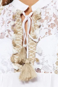 TRENDYOLMİLLA beachwear 100% Cotton WHITE Weaving Embroidered Mini Dress - Image 5