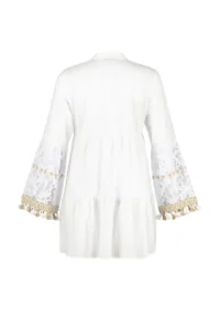 TRENDYOLMİLLA beachwear 100% Cotton WHITE Weaving Embroidered Mini Dress - Image 9
