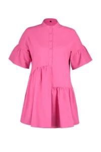 TRENDYOLMİLLA Pink Weaving with flywheel Beach Mini Dress - Image 8