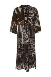 TRENDYOLMİLLA Tropical Patterned Maxi Weaving 100% Cotton Tasseled Beach Kimono&Kaftan - Image 6