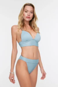TRENDYOLMİLLA Mavi Regular Regular Waist Bikini Bottom - Image 2