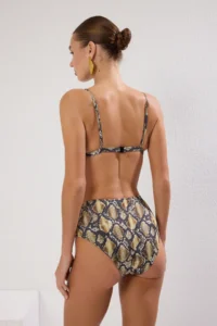 TRENDYOLMİLLA Snake Patterned hipster High Waist Bikini Bottom - Image 4