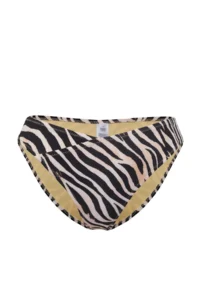 TRENDYOLMİLLA Zebra Patterned V Cut Regular Regular Waist Bikini Bottom - Image 5