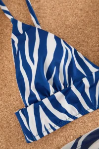 TRENDYOLMİLLA Zebra Patterned Triangle Covered Bikini Top - Image 6