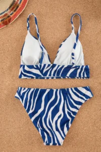 TRENDYOLMİLLA Zebra Patterned Triangle Covered Bikini Top - Image 8