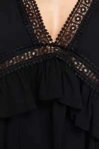 TRENDYOLMİLLA Black Weaving striped Beach Mini Dress - Image 5