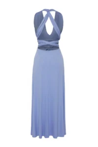TRENDYOLMİLLA Mavi Knitting Binding Detailed Maxi Beach Dress - Image 6
