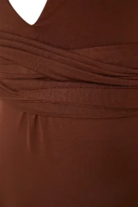 TRENDYOLMİLLA Brown Knitting Binding Detailed Maxi Beach Dress - Image 7