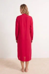 TRENDYOLMİLLA Cherry Weaving Midi Slit Detailed Beach Dress - Image 3