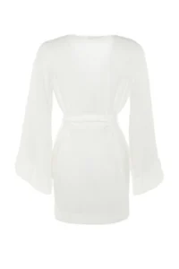 TRENDYOLMİLLA Ecru Weaving Beach Mini Belted Kimono&Kaftan - Image 8