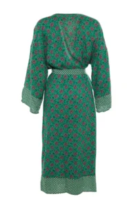 TRENDYOLMİLLA Ethnic Patterned Weaving Maxi Beach Belted Kimono&Kaftan - Image 8