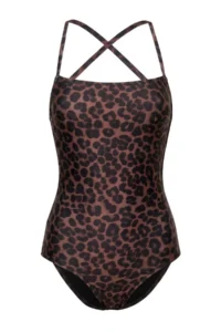 TRENDYOLMİLLA Leopard Patterned Square Neck Covered Low-cut back hipster Core Swimsuit - Image 4