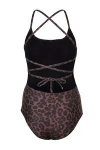 TRENDYOLMİLLA Leopard Patterned Square Neck Covered Low-cut back hipster Core Swimsuit - Image 5