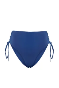 TRENDYOLMİLLA Dark Navy*003 Plain Briefs Piped raschel High Waist Regular Bikini Bottom - Image 4