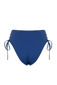 TRENDYOLMİLLA Dark Navy*003 Plain Briefs Piped raschel High Waist Regular Bikini Bottom - Image 5
