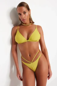 TRENDYOLMİLLA Green Biye Detailed  Bikini Bottom