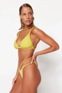 TRENDYOLMİLLA Green Biye Detailed  Bikini Bottom - Image 3
