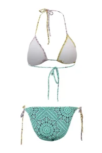 TRENDYOLMİLLA Shawl Patterned Triangle Covered tied up Regular Bikini Set - Image 6