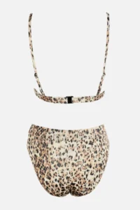 TRENDYOLMİLLA Leopard Patterned Triangle Covered hipster High Waist Bikini Set - Image 6