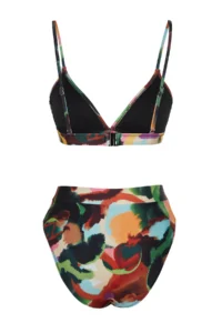 TRENDYOLMİLLA Abstract Patterned Triangle Covered hipster High Waist Bikini Set - Image 8