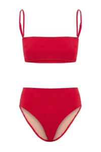 TRENDYOLMİLLA Red Strapless Covered High Waist hipster Basic Bikini Set - Image 6