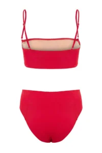 TRENDYOLMİLLA Red Strapless Covered High Waist hipster Basic Bikini Set - Image 8