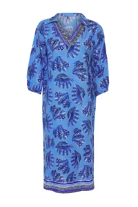 TRENDYOLMİLLA Su Six Patterned Weaving slit 100% Cotton Beach Midi Dress - Image 6