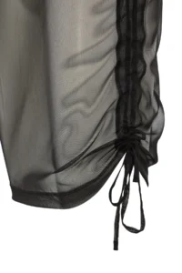 TRENDYOLMİLLA Black Knitting Shirred Beach Mini Dress - Image 7