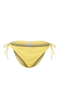 TRENDYOLMİLLA Yellow tied up textured Regular Bikini Bottom - Image 4