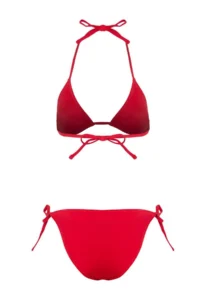 TRENDYOLMİLLA Red Triangle Covered Regular Waist Regular Basic Bikini Set - Image 5