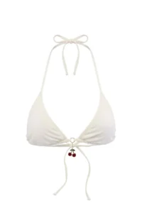 TRENDYOLMİLLA Ecru Triangle Covered Charm with accessories Bikini Top - Image 4