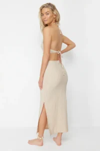 TRENDYOLMİLLA beachwear Striped Knitting Accessory Detailed Midi Dress - Image 5