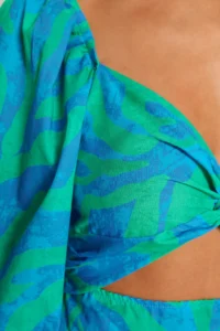 TRENDYOLMİLLA beachwear 100% Cotton Abstract Patterned Weaving Cut Out Detailed Mini Dress - Image 5