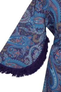 TRENDYOLMİLLA Shawl Patterned Weaving Tassel Detailed 100% Cotton Beach Mini Belted Beach Kimono - Image 6