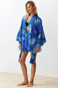 TRENDYOLMİLLA Su Six Patterned Weaving Beach Mini Belted Kimono&Kaftan - Image 2