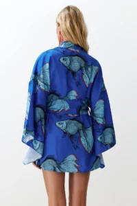 TRENDYOLMİLLA Su Six Patterned Weaving Beach Mini Belted Kimono&Kaftan - Image 6