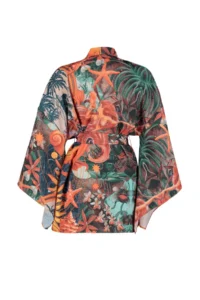 TRENDYOLMİLLA Tropical Patterned Patterned Belted with flywheel Mini Weaving Beach Mini Belted Kimono&Kaftan - Image 8