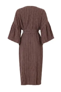 TRENDYOLMİLLA Brown Weaving Maxi Beach Belted Kimono&Kaftan - Image 6