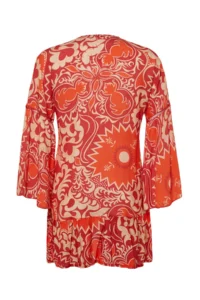 TRENDYOLMİLLA Ethnic Patterned Weaving striped Beach Mini Kimono&Kaftan - Image 8