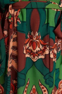 TRENDYOLMİLLA Tropical Patterned Weaving 100% Cotton Maxi Beach Belted Kimono&Kaftan - Image 5