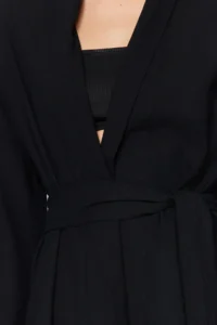 TRENDYOLMİLLA Black Weaving Beach Mini Belted Kimono&Kaftan - Image 5