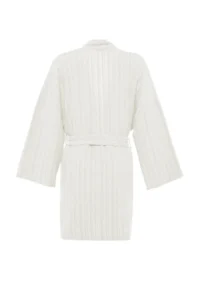 TRENDYOLMİLLA Ecru Weaving Beach Mini Belted Kimono&Kaftan - Image 8