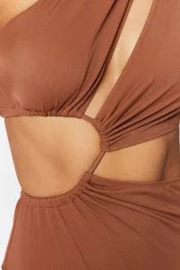 TRENDYOLMİLLA Brown tunnelled One Shoulder Covered Regular Mayokini - Image 5
