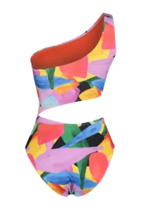 TRENDYOLMİLLA Abstract Patterned Cut Out/Pencere Detailed One Shoulder Covered Regular Mayokini - Image 8