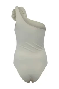 TRENDYOLMİLLA Ecru One Shoulder Covered Floral Applique Brazilian Swimsuit - Image 5